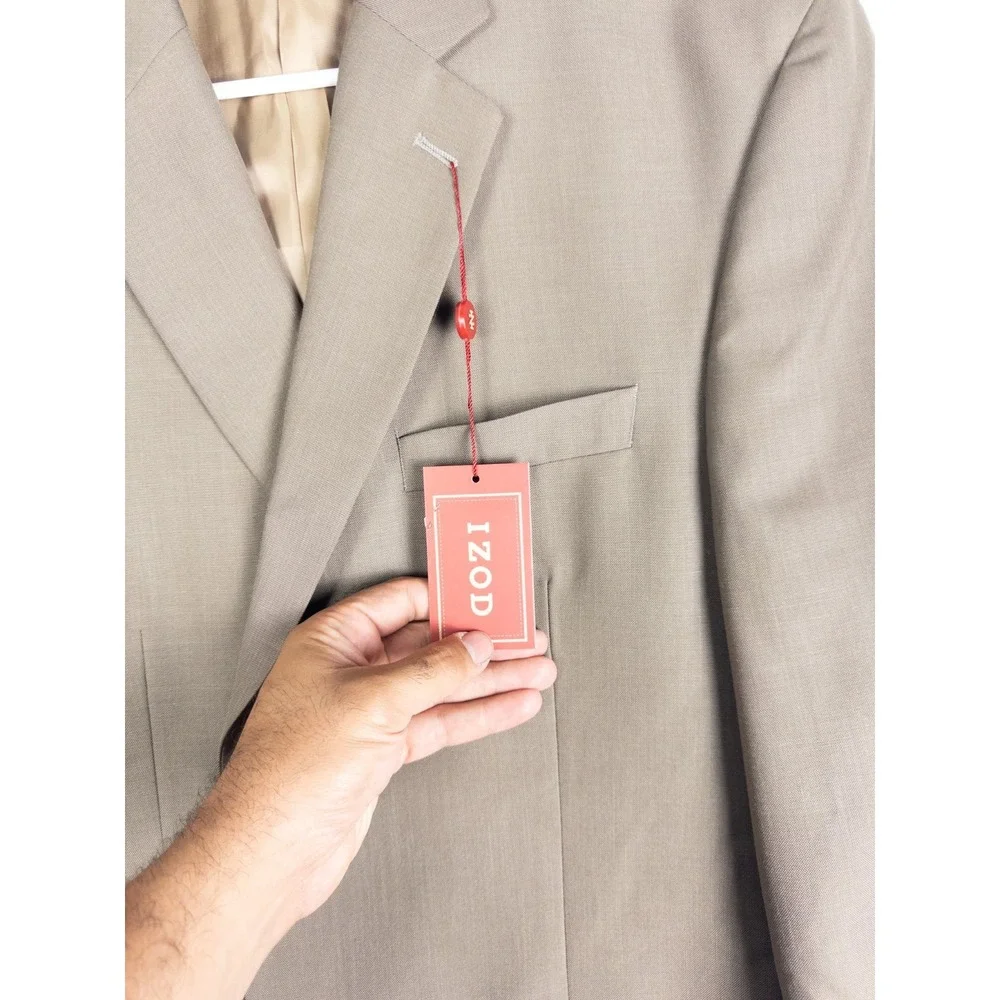 NWT IZOD Blazer Mens 42R Brown Preppy‎ Classic Single Breasted Suit Jacket